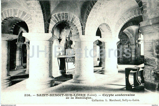 Saint Benoit sur Loire - Crypte souterraine de la Basilique - The Crypt - 516 - old postcard - 30 - France - used - JH Postcards