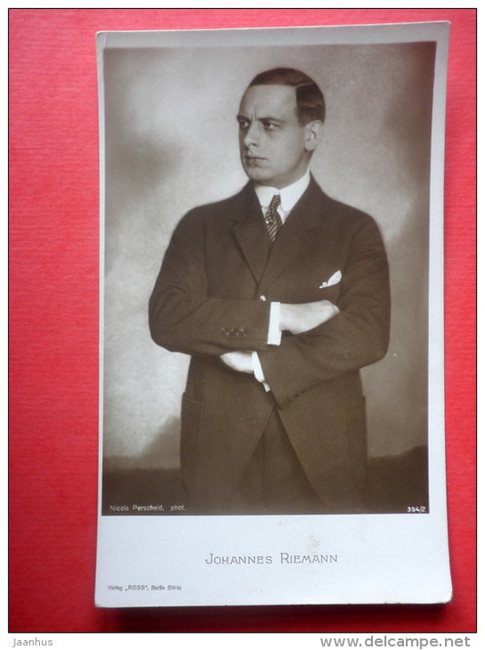 Johannes Riemann - german movie actor - film - 354/2 - Verlag Ross Berlin SW - old postcard - Germany - unused - JH Postcards