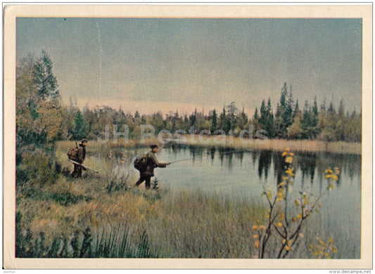 Fishing in Russia - 1958 - Russia USSR - unused - JH Postcards