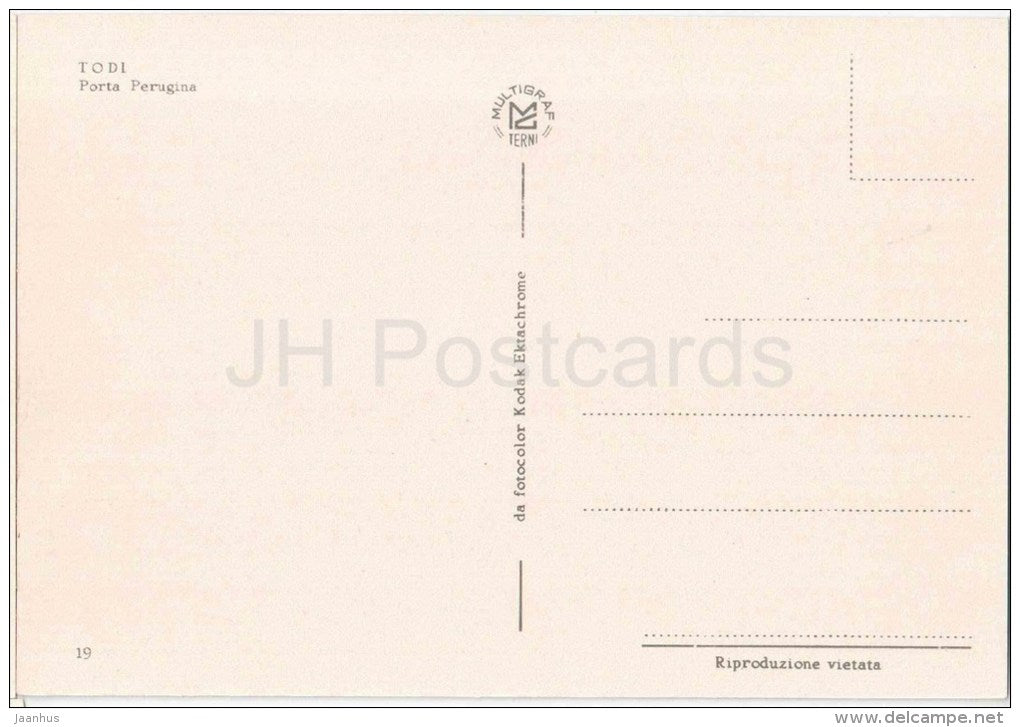 Porta Perugina - gate - Todi - Perugia - Umbria - 19 - Italia - Italy - unused - JH Postcards
