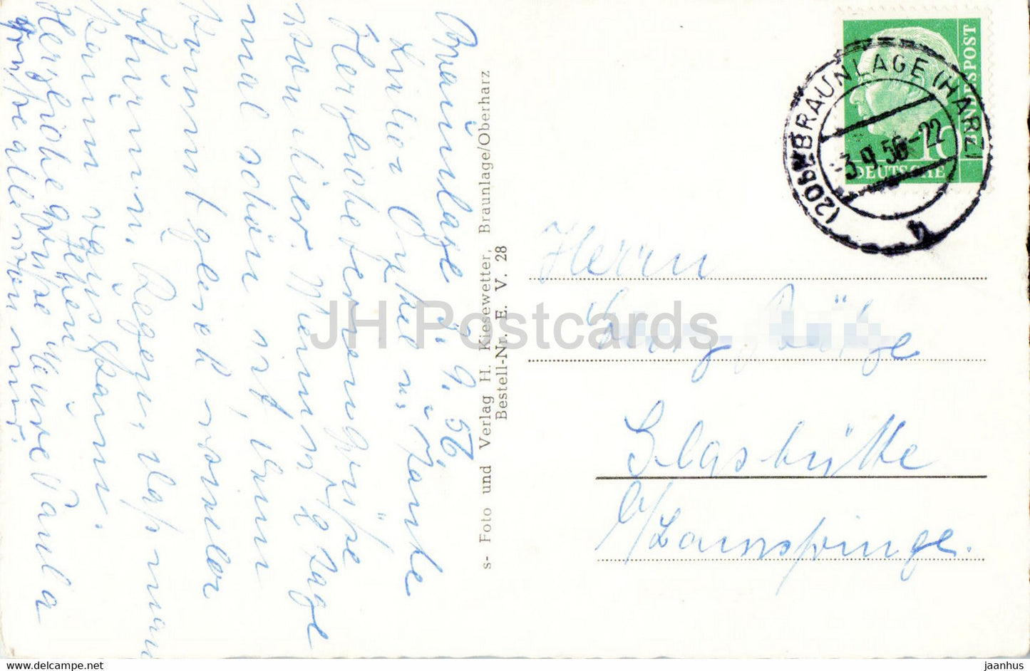 Braunlage im Oberharz - Blick v d Rosenthalbank - old postcard - 1956 - Germany - used