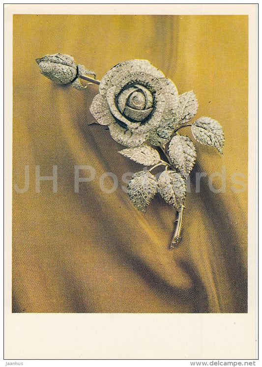 Rose Ornament - brilliants , platinum - Diamond Fund of Russia - 1981 - Russia USSR - unused - JH Postcards