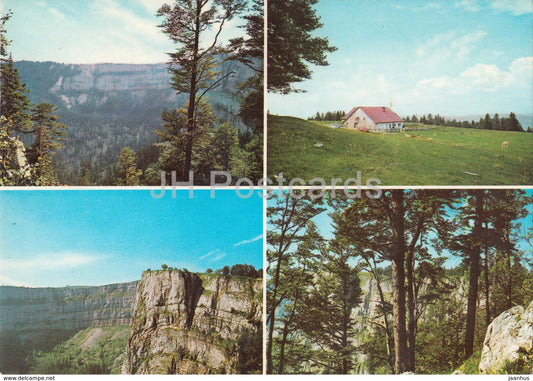 Le Creux du Van et le Soliat - multiview - 1975 - Switzerland - used - JH Postcards