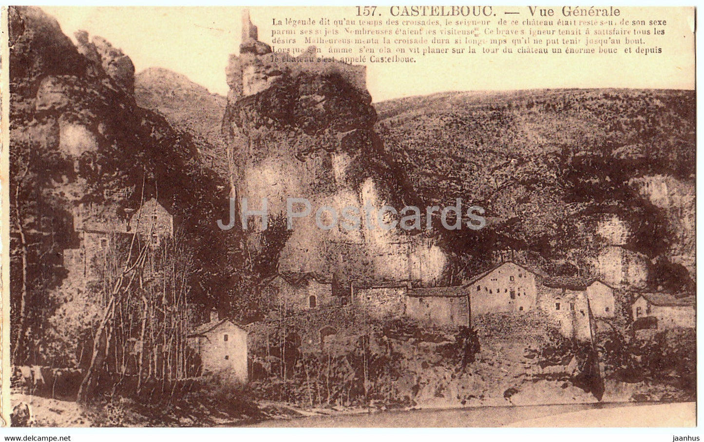 Castelbouc - Vue Generale - 157 - old postcard - France - unused - JH Postcards