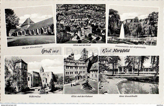 Gruss aus Bad Hersfeld - Wandelhalle - Kurparkteich - Stiftsruine - 1961 - Germany - used - JH Postcards