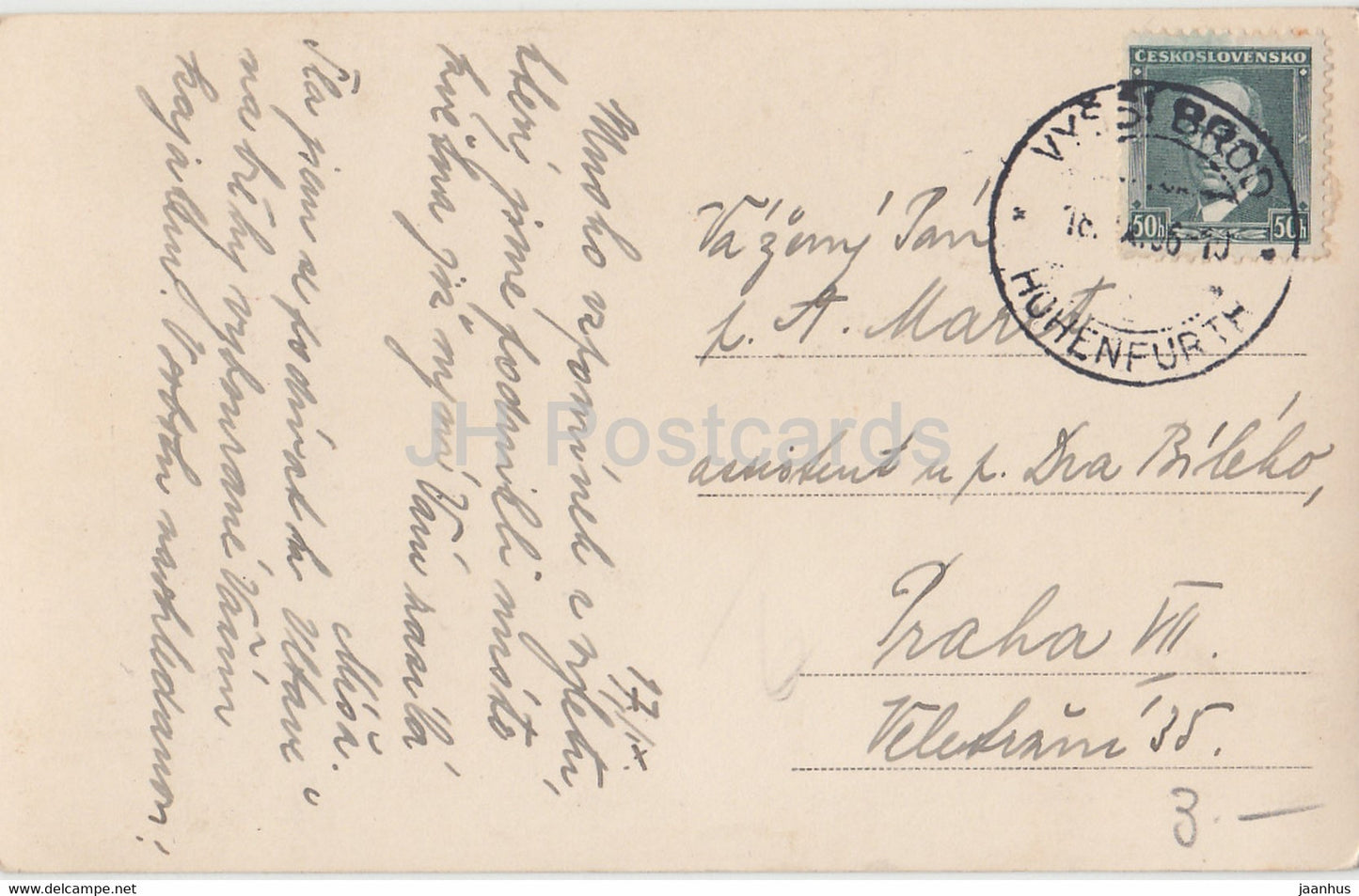 C Krumlov - od jihu - 23 - alte Postkarte - Tschechoslowakei - Tschechische Republik - gebraucht