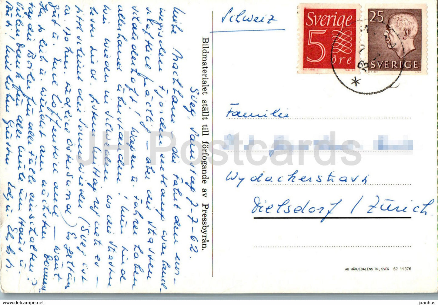 Halsning fran Sveg – 27251 – 1962 – Schweden – gebraucht