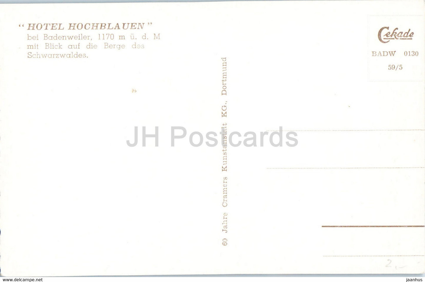 bei Badenweiler - Berge des Schwarzwaldes - Hotel Hochblauen - Germany - unused