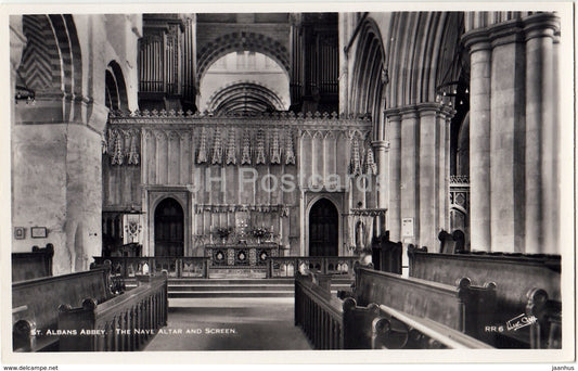 St. Albans Abbey - The Nave Altar and Screen - RR 6 - 1961 - United Kingdom - England - used - JH Postcards