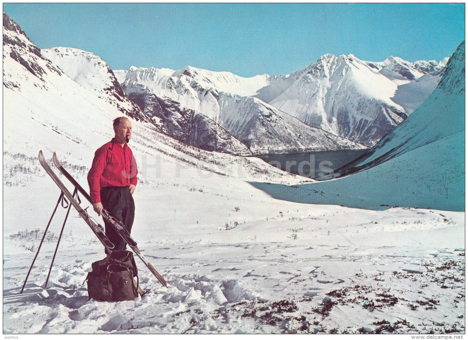 Scandinavia - skiing - mountains - unused - JH Postcards