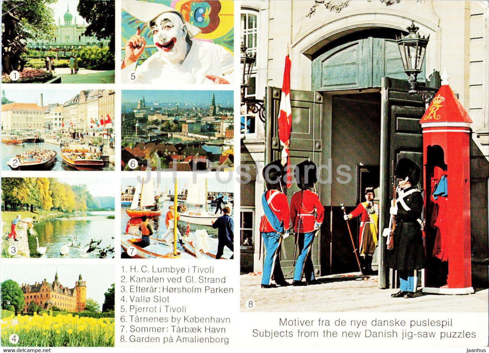 Subjects from the New Danish jig saw puzzles - guard - clown - 1975 - Denmark - used - JH Postcards
