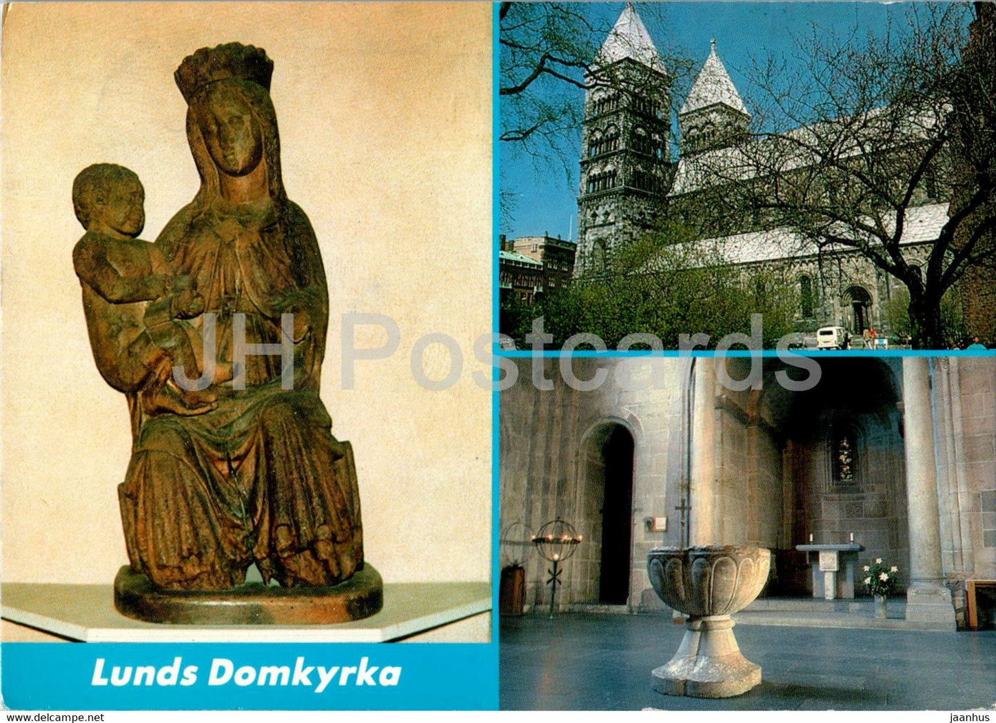Lund - Lunds Domkyrka - cathedral - Madonnabild - Dopkapellet - multiview - 1307 - Sweden - used - JH Postcards