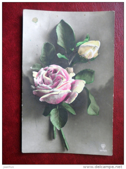 Birthday Greeting Card - roses - flowers - HB 9975/4 - circulated in Estonia 1931 , Tallinn , Märjamaa - used - JH Postcards