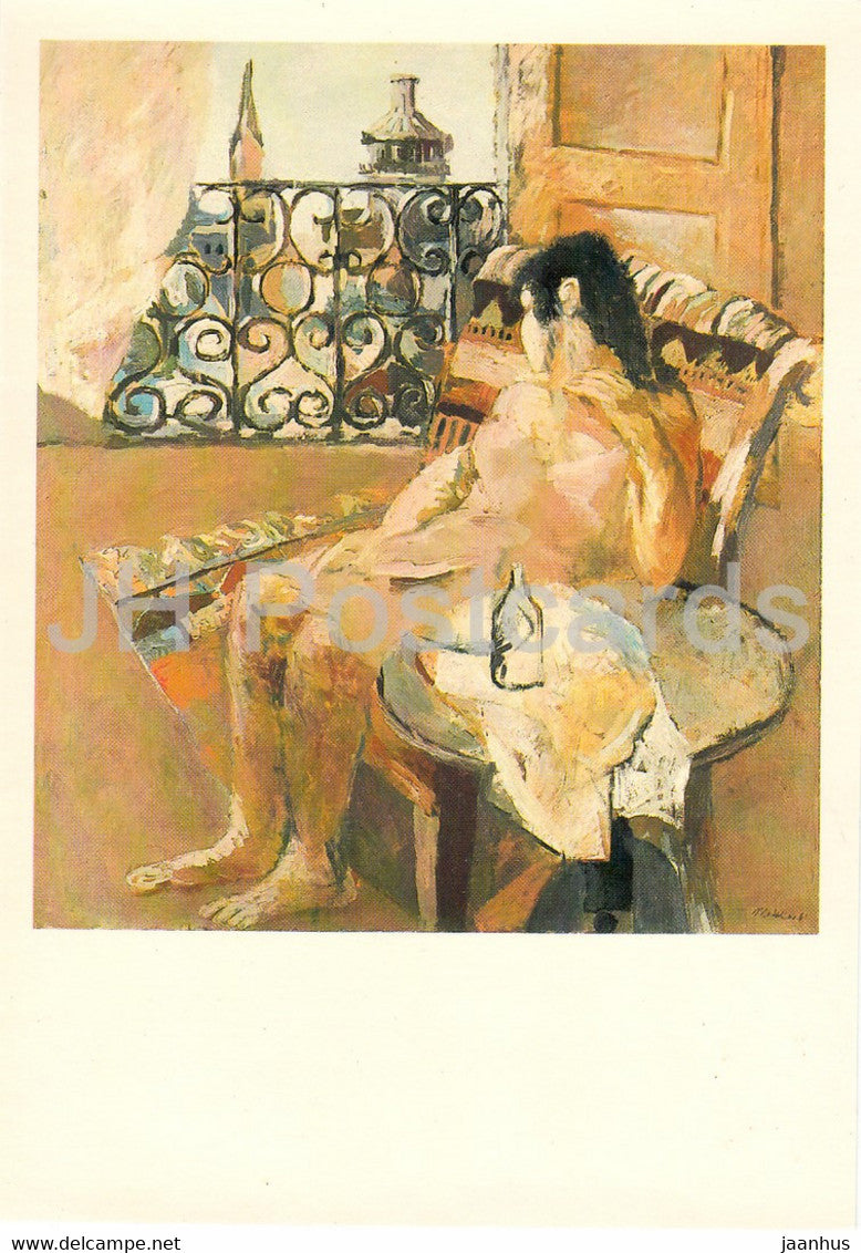 painting by Harald Metzkes - Modellpause - German art - Germany - unused - JH Postcards