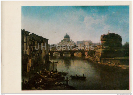 painting  by S. Shchedrin - New Rome . The Castle of St. Angelo , 1823 - Russian art - 1977 - Russia USSR - unused - JH Postcards