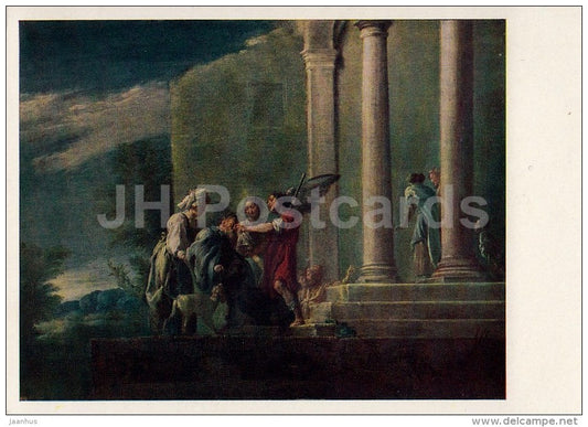 painting by Domenico Fetti - Healing of Tobit - Italian art - old postcard - Russia USSR - unused - JH Postcards