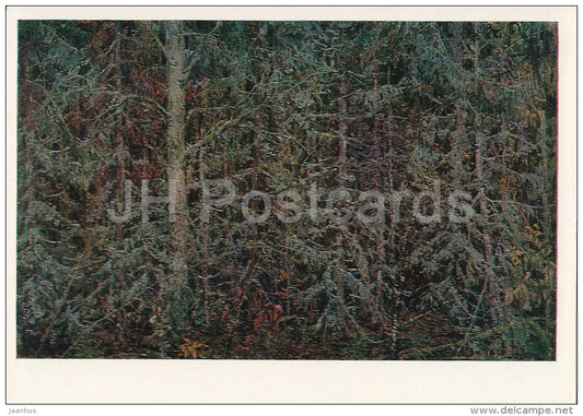 painting by N. Romadin - Berendeyev forest , 1963 - Russian art - Russia USSR - 1979 - unused - JH Postcards