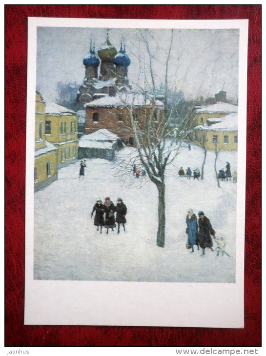 Painting by Igor Grabar - Zamoskvorechye District in Moscow. An Alley. Gloom Day. 1941 - russian art - unused - JH Postcards