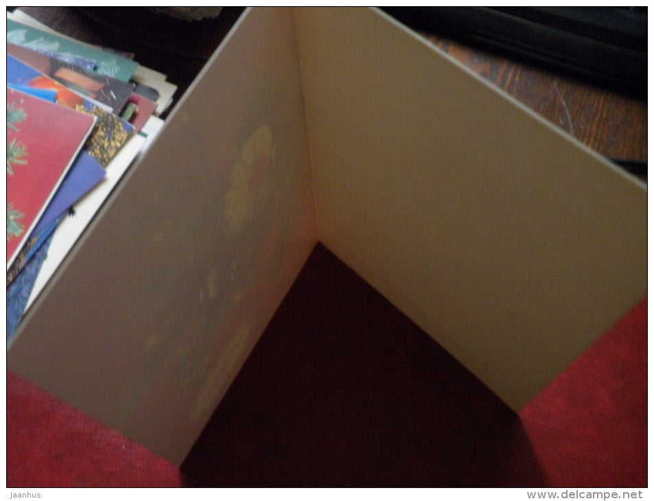 New Year Greeting card - decorations - by Dergilyeva - 1983 - Russia USSR - unused - JH Postcards