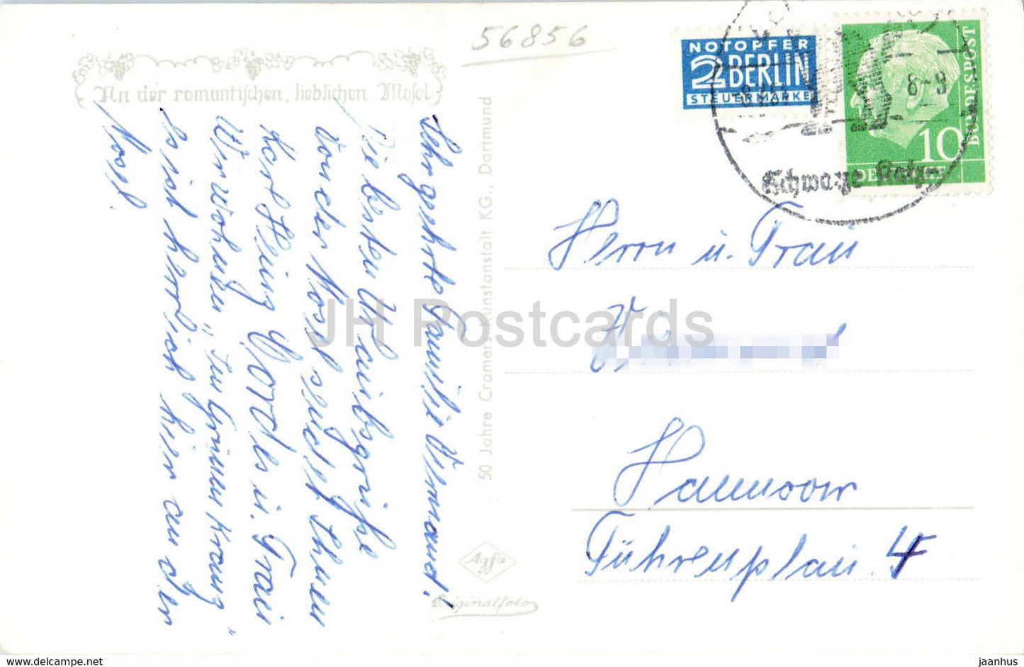 Zell ad Mosel - carte postale ancienne - Allemagne - occasion