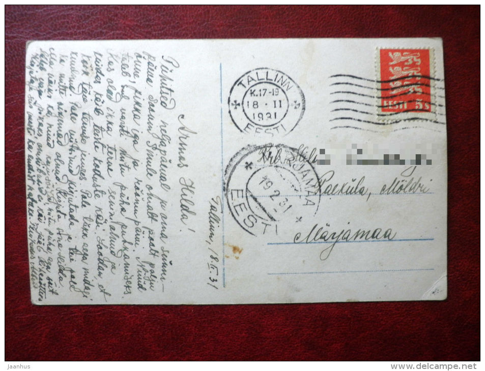 Birthday Greeting Card - roses - flowers - HB 9975/4 - circulated in Estonia 1931 , Tallinn , Märjamaa - used - JH Postcards