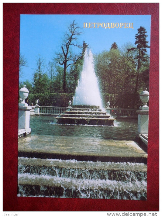 fountain Pyramid - Petrodvorets - 1986 - Russia USSR - unused - JH Postcards