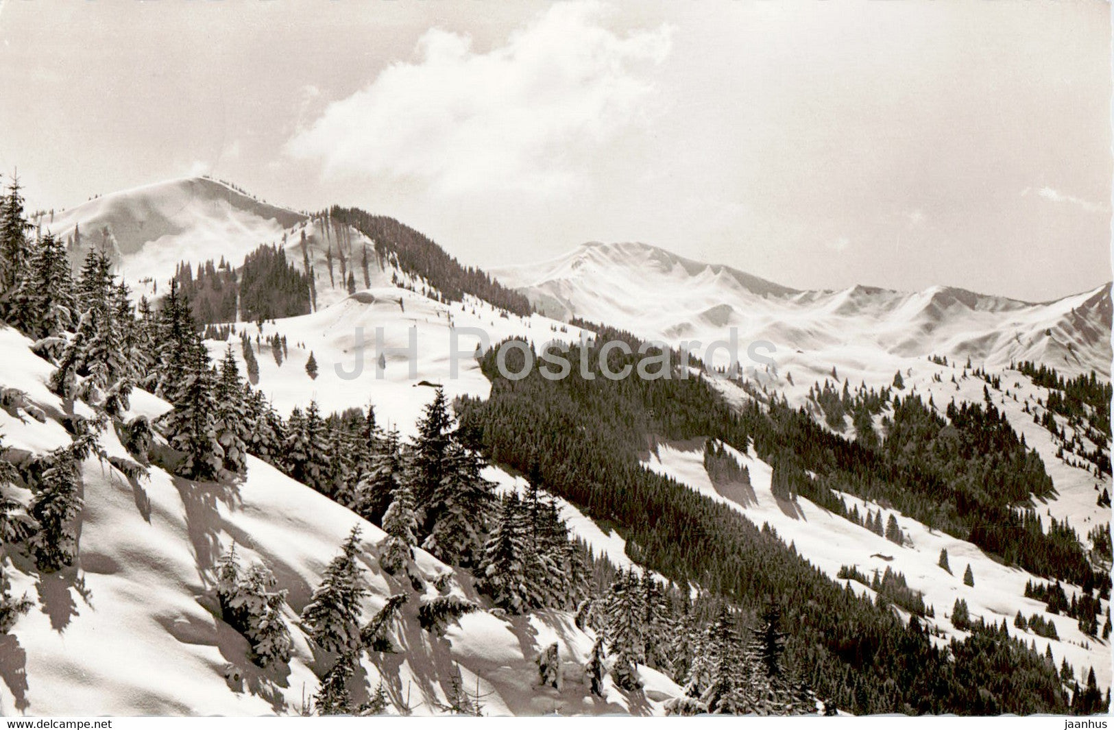 Blick auf Ochsenkopf u Riedberger Horn - old postcard - 1958 - Germany - used - JH Postcards