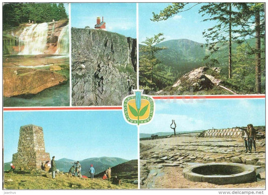 Krkonose National Park - Mumlavsky waterfall - Kotel - B. Hance grave - Czechoslovakia - Czech - used 1984 - JH Postcards