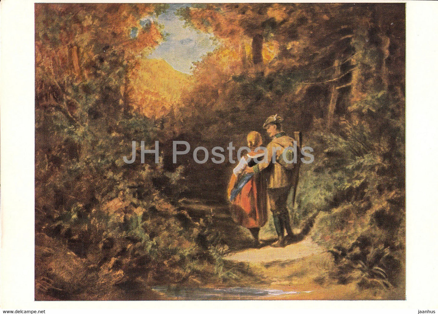 painting by Carl Spitzweg - Pirschgang - German art - 1961 - Germany - used - JH Postcards
