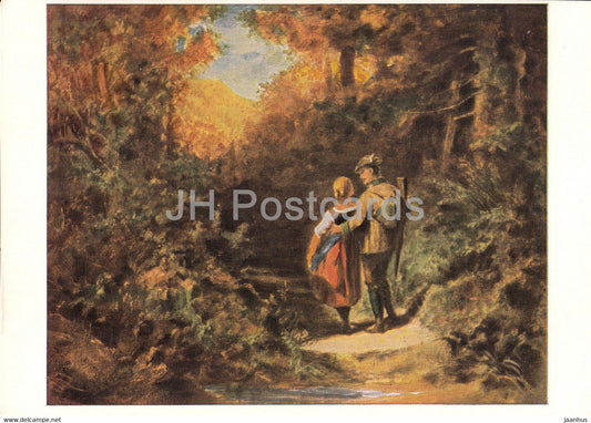 painting by Carl Spitzweg - Pirschgang - German art - 1961 - Germany - used - JH Postcards