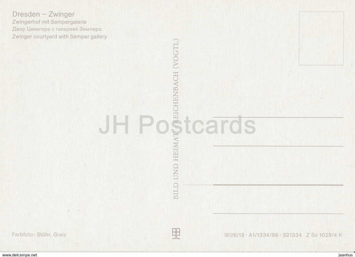 Dresden Zwinger - Zwingerhof mit Sempergalerie - palace - DDR Germany - unused