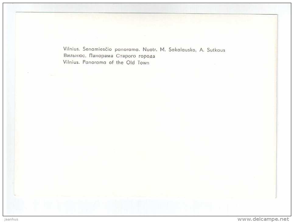 Panorama of the Old Town - Vilnius - 1983 - Lithuania USSR - unused - JH Postcards