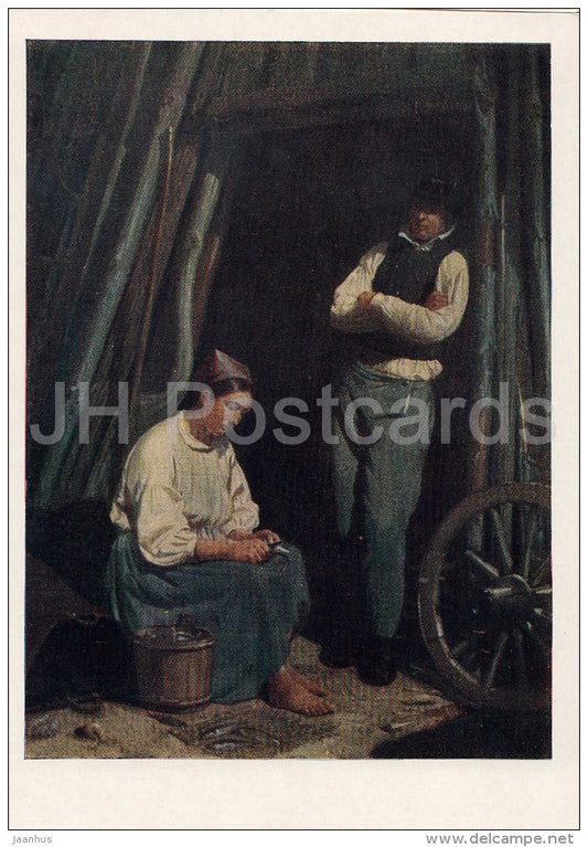 painting by M. Klodt - Finnish Fisherman , 1855 - Russian art - 1958 - Russia USSR - unused - JH Postcards