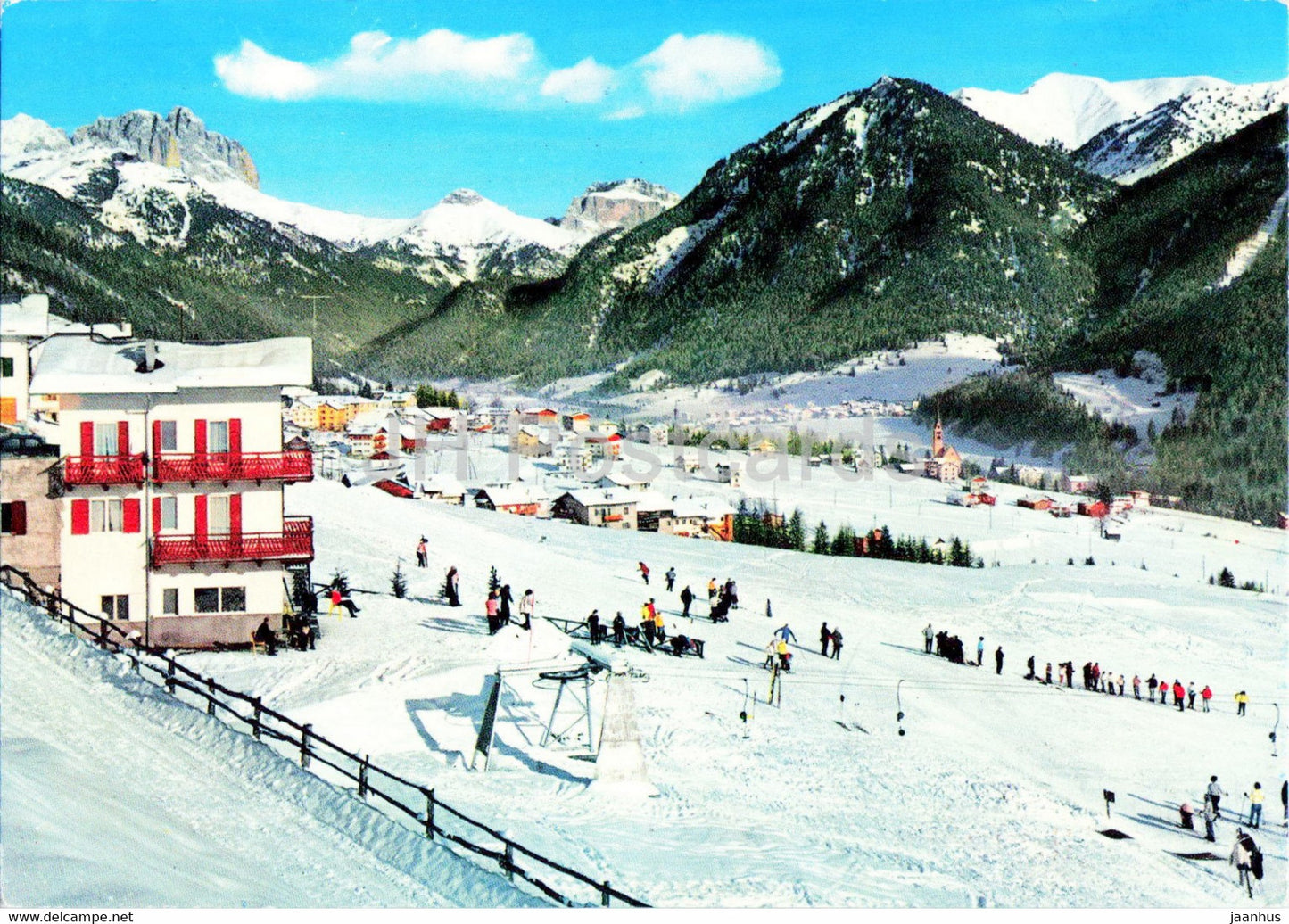 Vigo di Fassa - Panorama con Bar Sciovia Villa Rita - Italy - used - JH Postcards