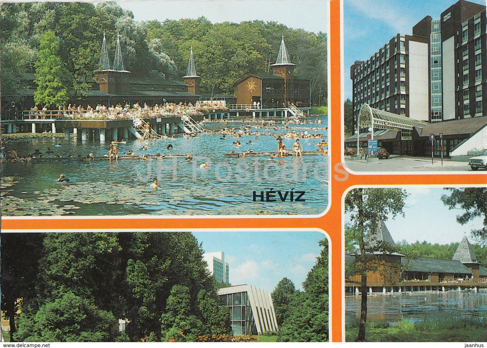 Heviz - hotel - Spa - multiview - 1980s - Hungary - used - JH Postcards