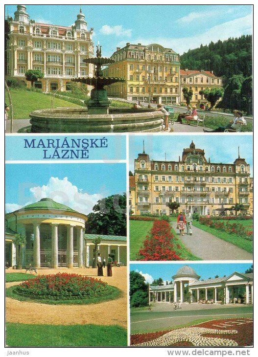 Marianske Lazne - Marienbad - Gottwald square - Ferdinand Spring - Kavkaz - Czechoslovakia - Czech Republic - unused - JH Postcards