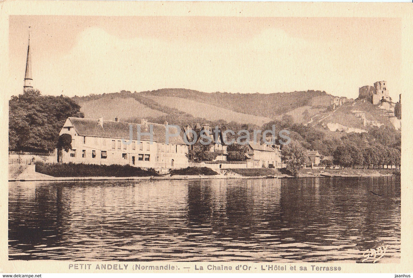 Petit Andely - La Chaine d'Or - L'Hotel et sa Terrasse - old postcard - France - unused - JH Postcards