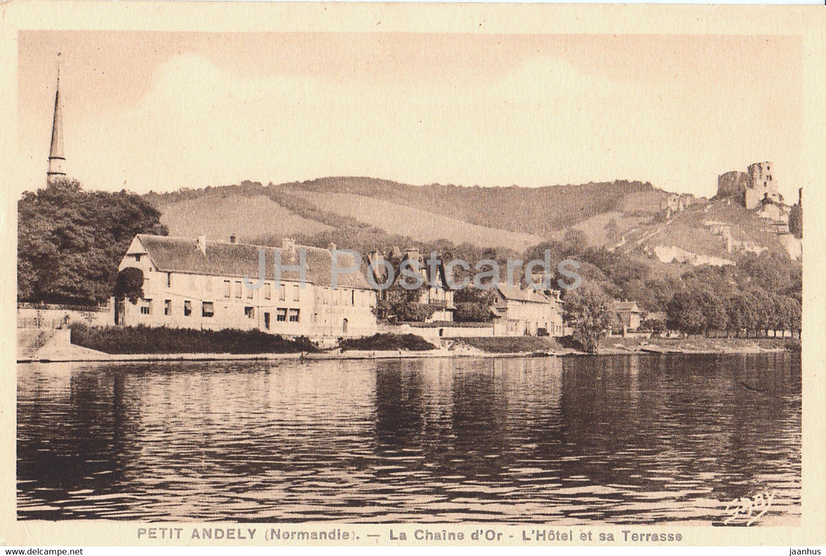 Petit Andely - La Chaine d'Or - L'Hotel et sa Terrasse - old postcard - France - unused - JH Postcards