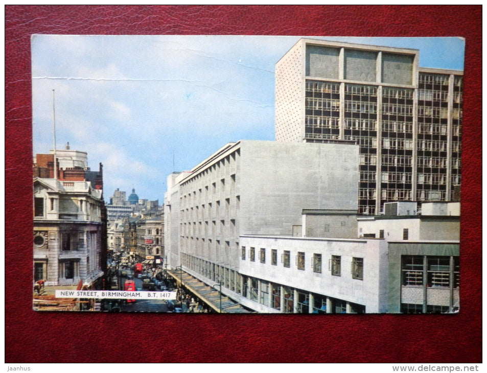 Birmingham - New Street - sent to Estonia, USSR 1963 , stamped - England - United Kingdom - used - JH Postcards