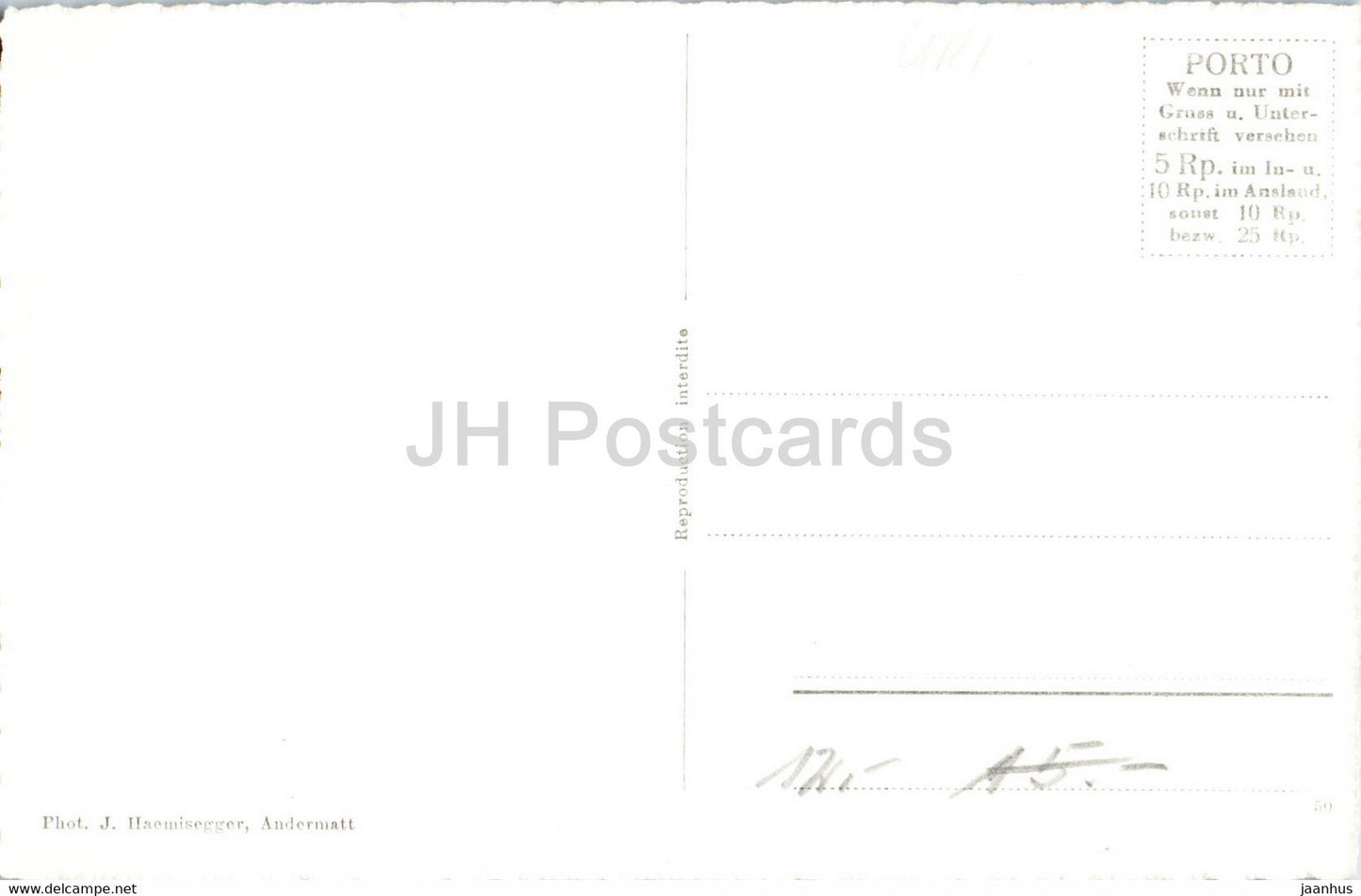 Andermatt gegen Furka - 5010 - carte postale ancienne - Suisse - inutilisée