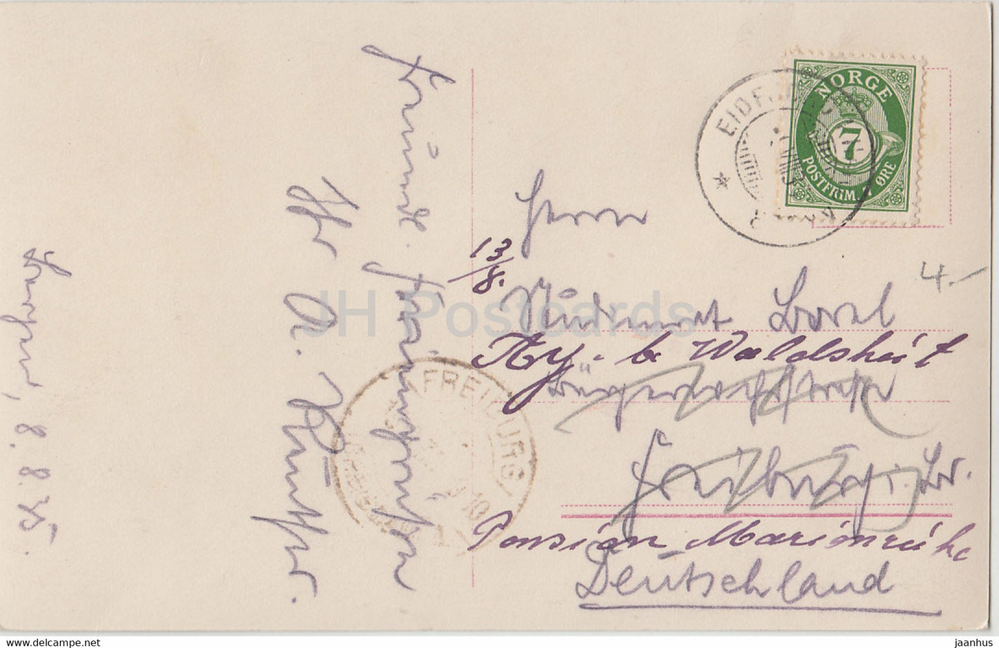 Bergen - Interior Haakonshallen - old postcard - 1935 - Norway - used