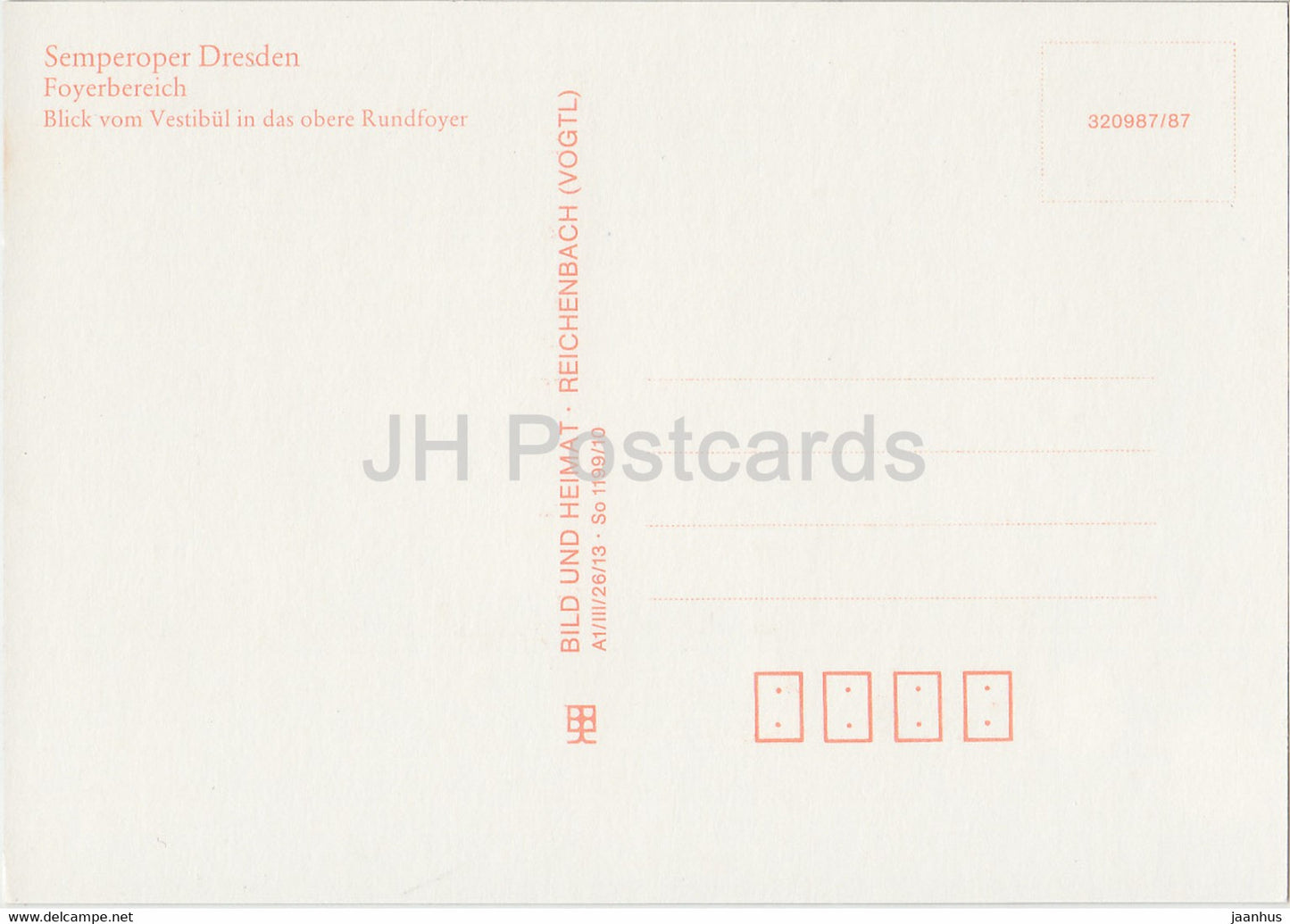 Semperoper Dresden - Foyerbereich - Blick vom Vestibul in das obere Rundfoyer - Opéra de Dresde - DDR Allemagne - inutilisé