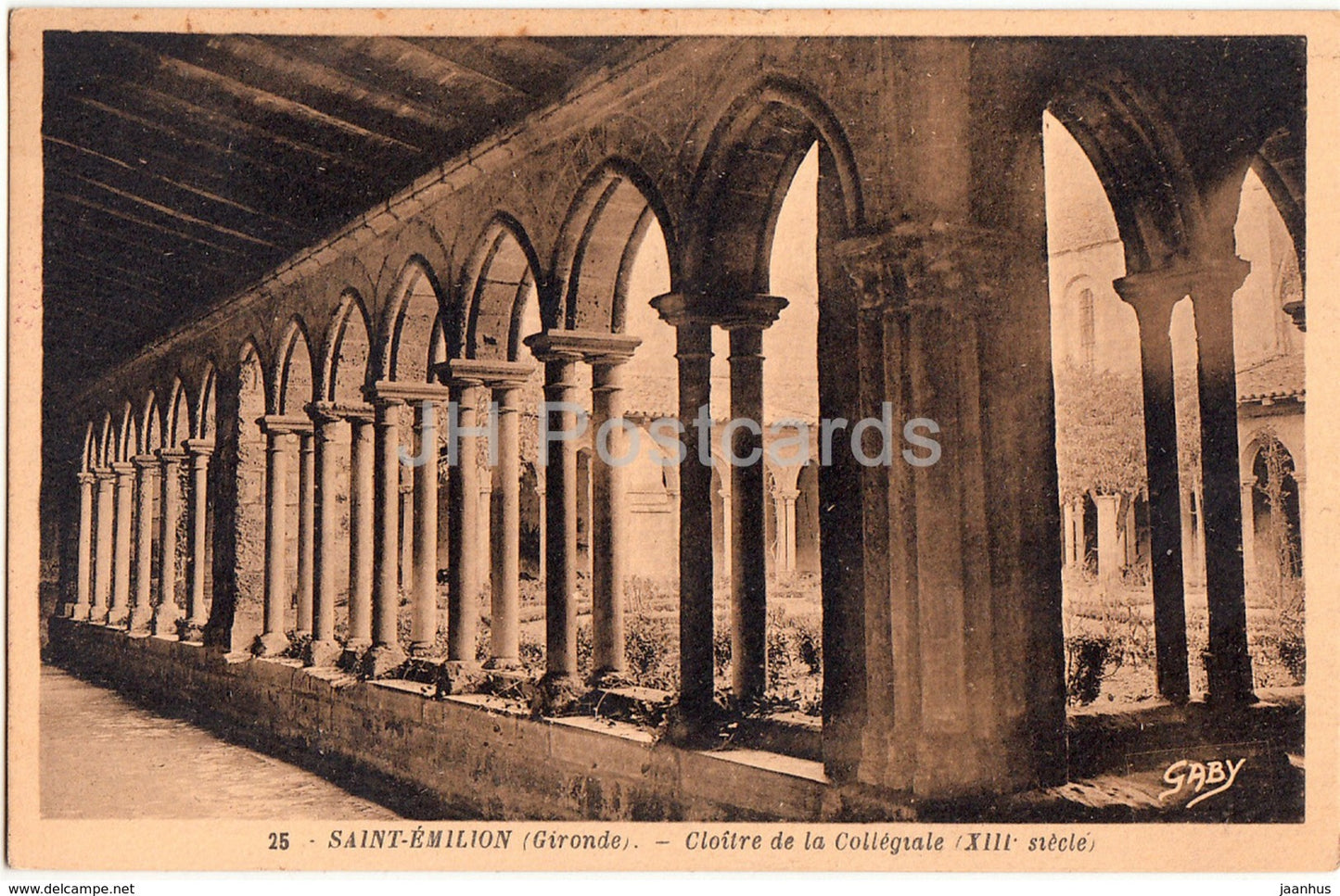 Saint Emilion - Cloitre de la Collegiale - cloister - 25 - 1937 - old postcard - France - used - JH Postcards