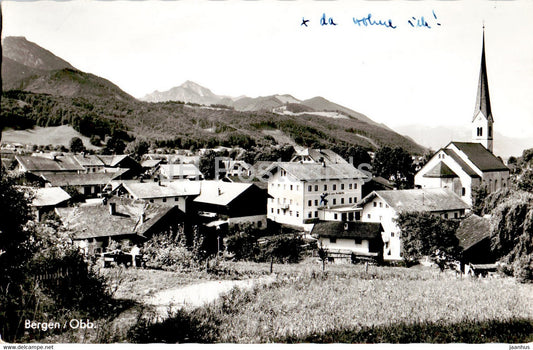 Bergen Obb mit Hochfelln u Hochgern - old postcard - 1956 - Germany - used - JH Postcards