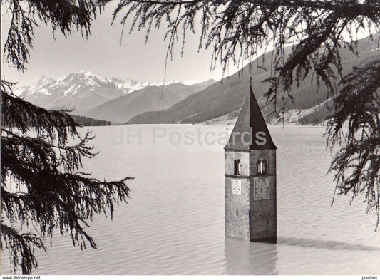 Venosta Alta - Campanile della Curon allagata - flooded bell tower - Italy - old postcard - unused - JH Postcards