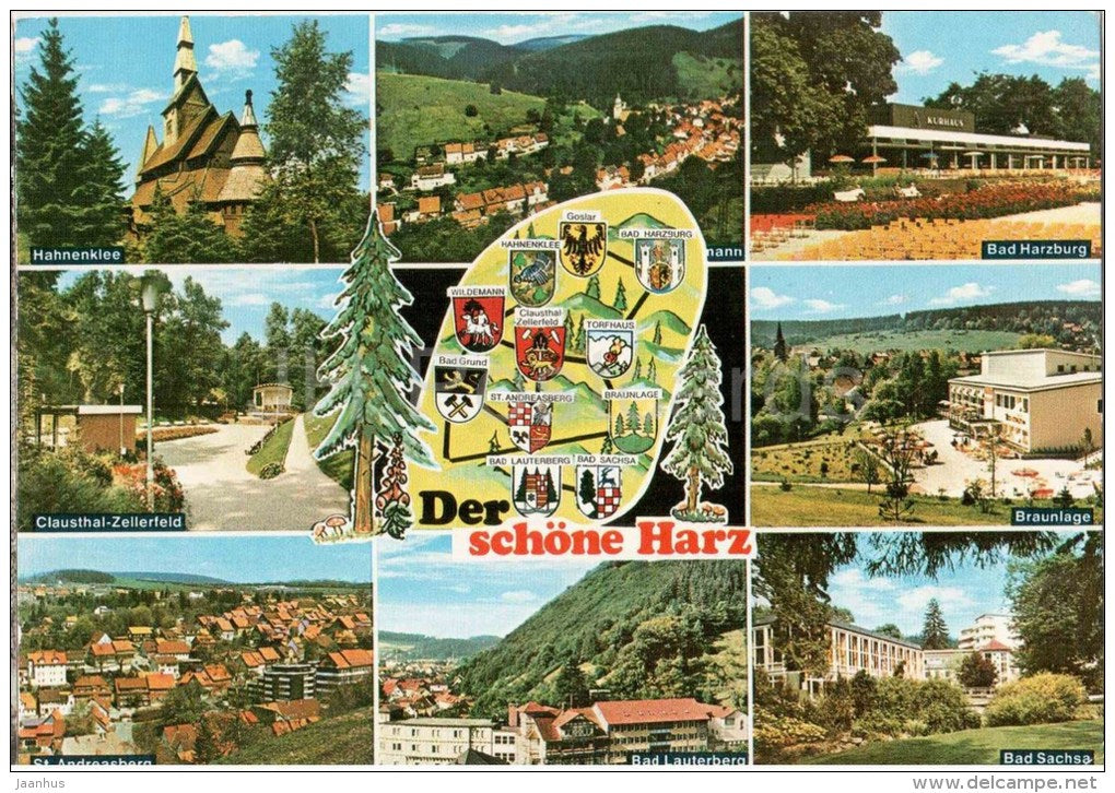 Der Schöne Harz - Hahnenklee - Bad Harzburg - Braunlage - Bad Sachsa - Hz 502 - Germany - 1985 gelaufen - JH Postcards