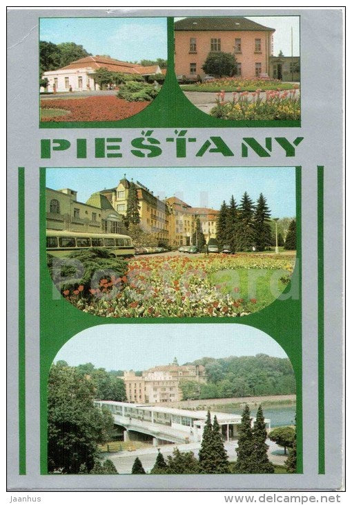 Piestany - architecture - bridge - Czechoslovakia - Slovakia - used 1981 - JH Postcards