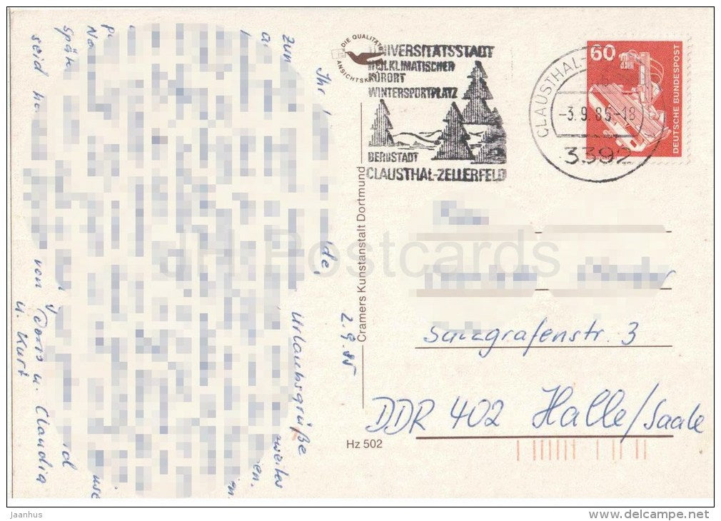 Der Schöne Harz - Hahnenklee - Bad Harzburg - Braunlage - Bad Sachsa - Hz 502 - Germany - 1985 gelaufen - JH Postcards