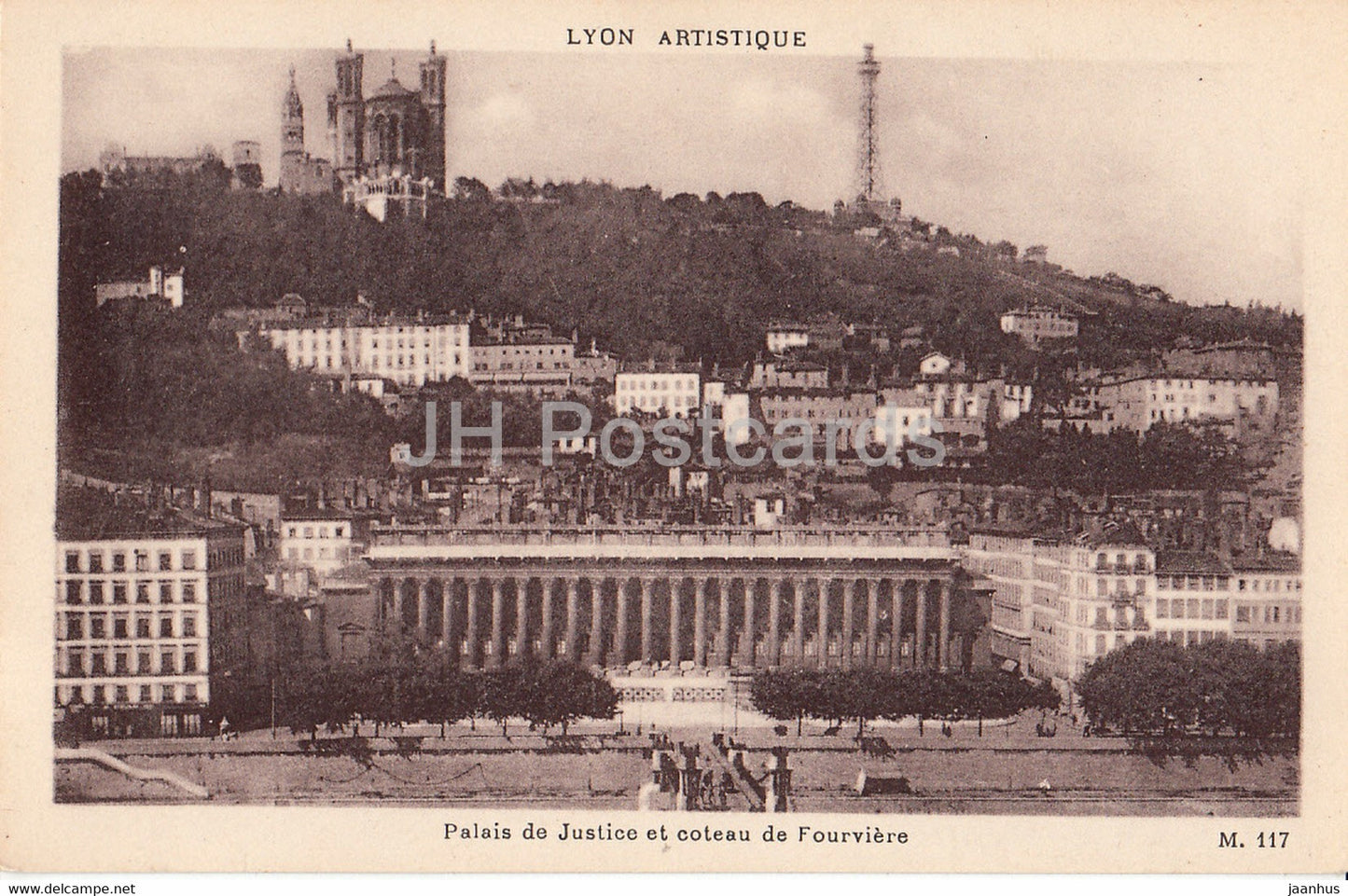 Lyon Artistique - Palais de Justice et coteau de Fourviere - 117 - old postcard - France - unused - JH Postcards