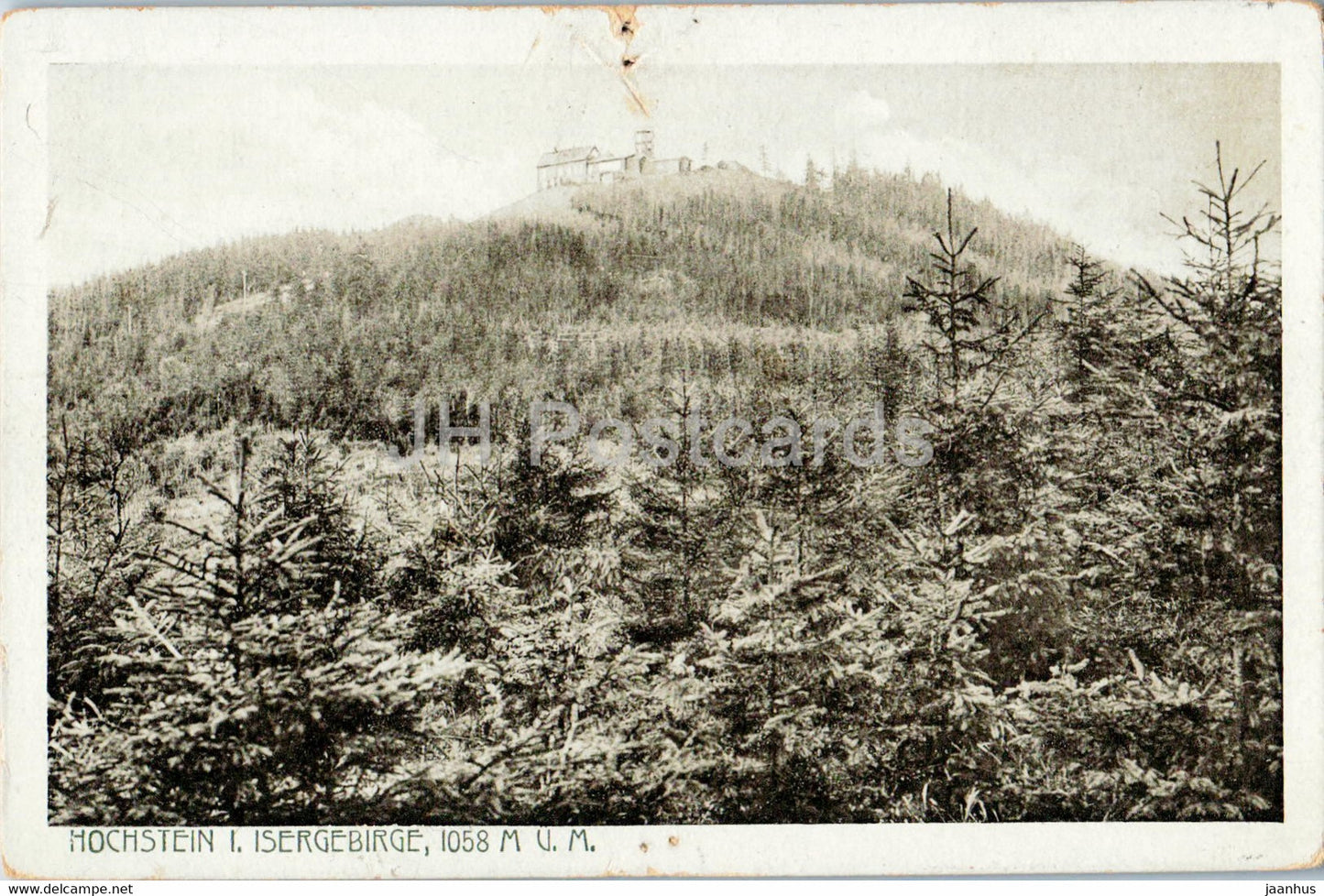 Hochstein i Isergebirge 1058 m - old postcard - Czech Republic - unused - JH Postcards